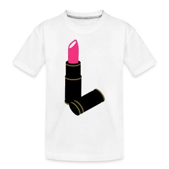 rouge à lèvres rétro et moderne - T-shirt bio Premium Enfant - blanc - Devant