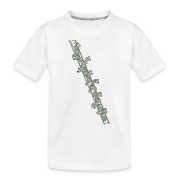 Unicorns auf einer Leiter - Kinder Premium Bio T-Shirt - Weiß - Vorne