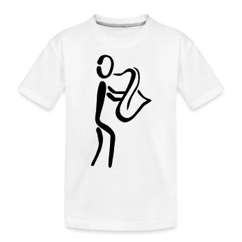 Saxophonist Saxophone - Kids' Premium Organic T-Shirt - white - Front