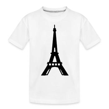 eiffelturm silhouette - Kinder Premium Bio T-Shirt - Weiß - Vorne