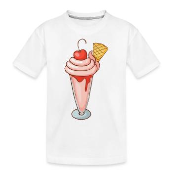 Eis Speiseeis Eiskrem Eiscreme Kugeleis Eisbecher - Kinder Premium Bio T-Shirt - Weiß - Vorne