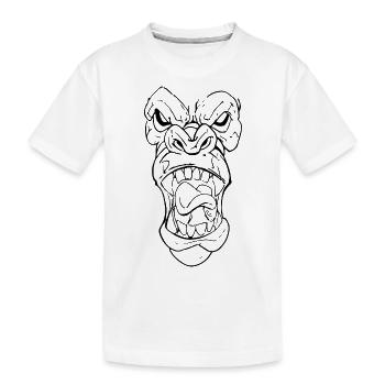 Gorille en colère à dos argenté - T-shirt bio Premium Enfant - blanc - Devant