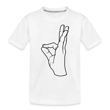 Hand gesture perfect very tasty - Kids' Premium Organic T-Shirt - white - Front