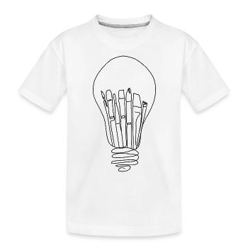 kreative Glühbirne - Kinder Premium Bio T-Shirt - Weiß - Vorne