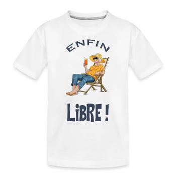 Enfin libre, ah la retraite... - T-shirt bio Premium Enfant - blanc - Devant