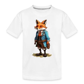 Lederhosen / Animal / Traditional costume / Tradition / Fox - Kids' Premium Organic T-Shirt - white - Front