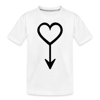 Herz-Pfeil - Kinder Premium Bio T-Shirt - Weiß - Vorne