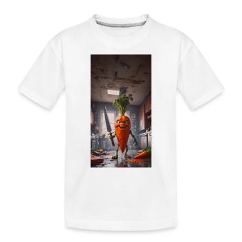 Gemüse Untergang Apocalypse Monster Karotte - Kinder Premium Bio T-Shirt - Weiß - Vorne