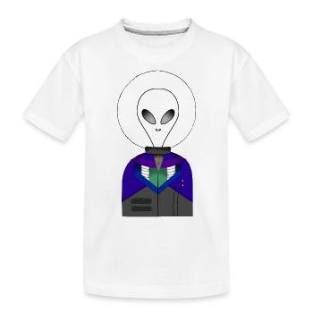 Galactic Explorer Alien - Kinder Premium Bio T-Shirt - Weiß - Vorne