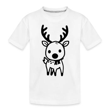 Hirsch - Kinder Premium Bio T-Shirt - Weiß - Vorne