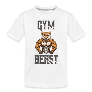 Cheetah Gym Beast - Kids' Premium Organic T-Shirt - white - Front