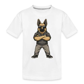 Schäferhund Comic - Kinder Premium Bio T-Shirt - Weiß - Vorne