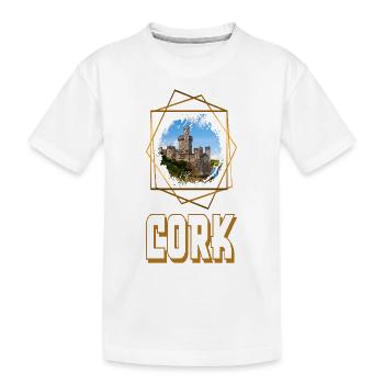 Cork Ireland City Skyline Home Love Gold - Kids' Premium Organic T-Shirt - white - Front