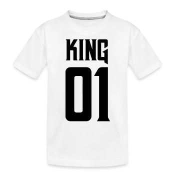 king 01 - Kinder Premium Bio T-Shirt - Weiß - Vorne