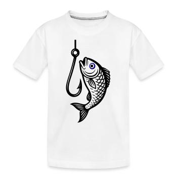 Hameçon Icône de poisson - T-shirt bio Premium Enfant - blanc - Devant