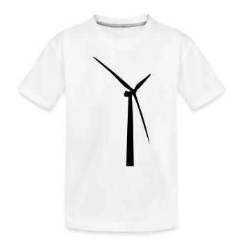Windrad - Kinder Premium Bio T-Shirt - Weiß - Vorne