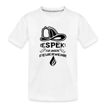 Feuerwehr Respekt Geschenk - Kinder Premium Bio T-Shirt - Weiß - Vorne