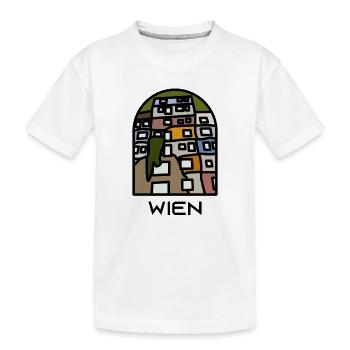 Wien - Kinder Premium Bio T-Shirt - Weiß - Vorne
