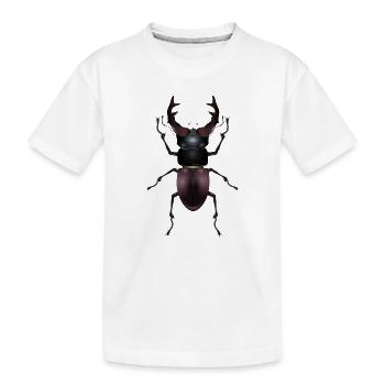 prächtiger Hirschkäfer von Hand gezeichnet - Kinder Premium Bio T-Shirt - Weiß - Vorne