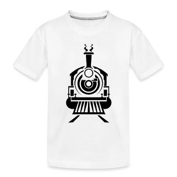 Dampflok Grafik - Kinder Premium Bio T-Shirt - Weiß - Vorne