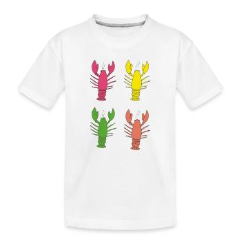 Colorful Lobster hummer - Kinder Premium Bio T-Shirt - Weiß - Vorne