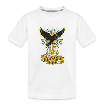 Corbeau de la liberté avec trident - T-shirt bio Premium Enfant - blanc - Devant