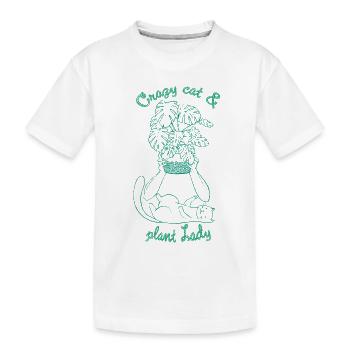 Crazy Cat & Plant Lady – Funny Cats & Plants - Kids' Premium Organic T-Shirt - white - Front