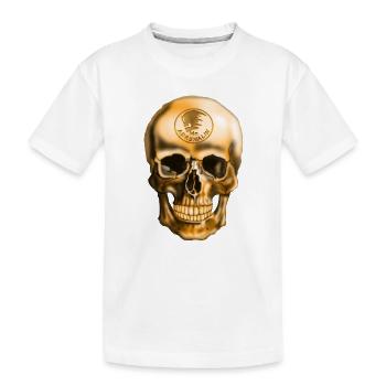 Crâne avec emblème d’adrénaline - T-shirt bio Premium Enfant - blanc - Devant