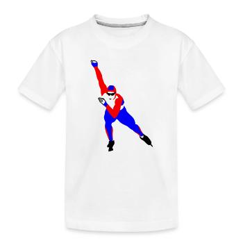 patinage de vitesse - T-shirt bio Premium Enfant - blanc - Devant
