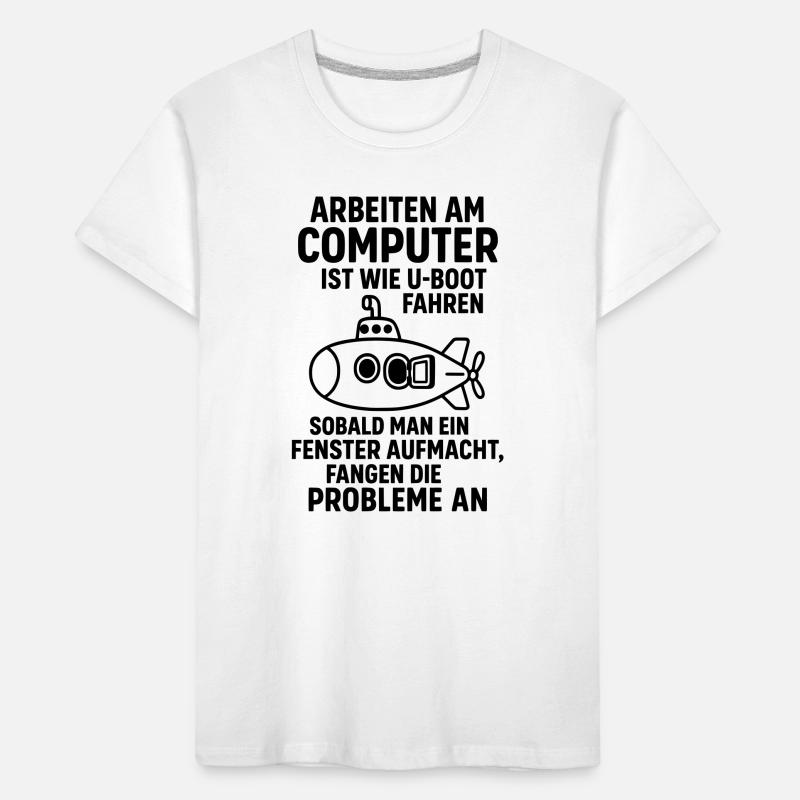 Computer Joke Problems Open Window Submarine Kids' Premium Organic T-Shirt