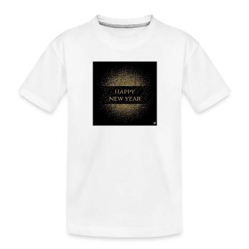 Paillettes dorées Bonne année - T-shirt bio Premium Enfant - blanc - Devant