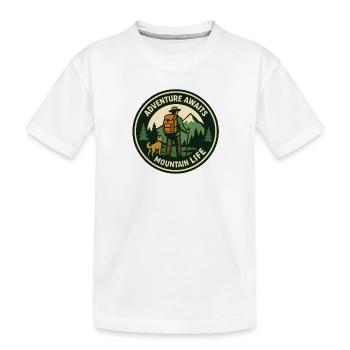 Adventure Mountain Life Mountain - Kids' Premium Organic T-Shirt - white - Front