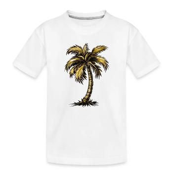 Palme Strand - Kinder Premium Bio T-Shirt - Weiß - Vorne