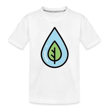 Wassertropfen Blatt Öko - Kinder Premium Bio T-Shirt - Weiß - Vorne