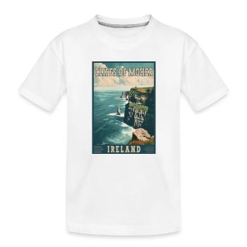 Explorez les falaises de Moher en Irlande - T-shirt bio Premium Enfant - blanc - Devant