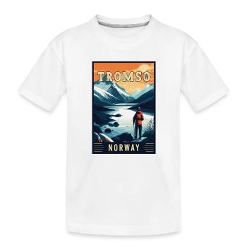 Entdecken Sie das arktische Abenteuer von Tromsø in Norwegen - Kinder Premium Bio T-Shirt - Weiß - Vorne