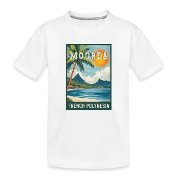 Erkunden Sie tropische Moorea in Französisch-Polynesien - Kinder Premium Bio T-Shirt - Weiß - Vorne