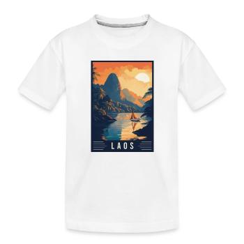 Erleben Sie die zeitlose Schönheit von Laos - Kinder Premium Bio T-Shirt - Weiß - Vorne