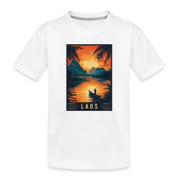 Entdecke zeitlose Schönheit von Laos - Kinder Premium Bio T-Shirt - Weiß - Vorne