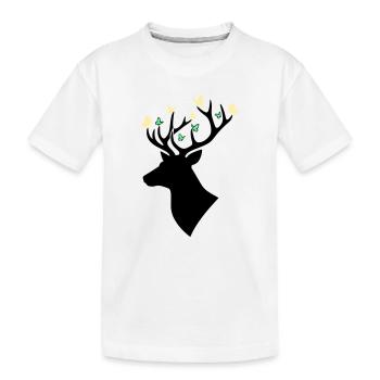 Papillon tête de cerf Multicolore - T-shirt bio Premium Enfant - blanc - Devant
