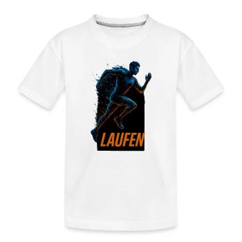 Neonlauf Sprintender Runner - Kinder Premium Bio T-Shirt - Weiß - Vorne