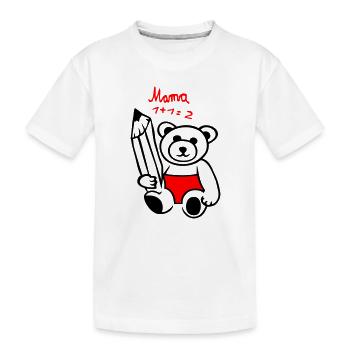 School enrollment teddy bear - Kids' Premium Organic T-Shirt - white - Front