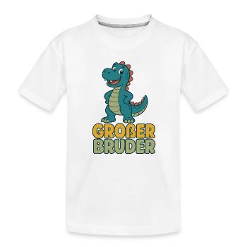 Großer Bruder Dinosaurier - Kinder Premium Bio T-Shirt - Weiß - Vorne