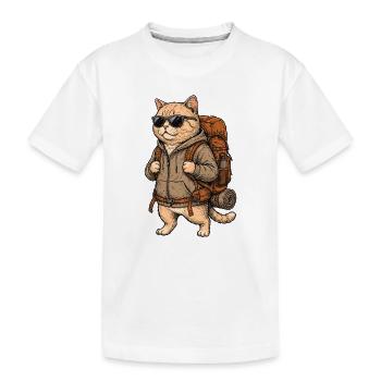 Walking Cat - Aventure en plein air - T-shirt bio Premium Enfant - blanc - Devant