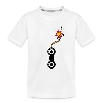 Vélo « chaîne de vélo exlosive » Cycliste à vélo gravel - T-shirt bio Premium Enfant - blanc - Devant