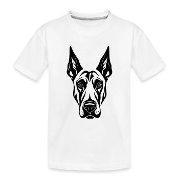 Tête de chien Doberman - T-shirt bio Premium Enfant - blanc - Devant