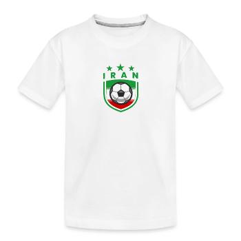 Drapeau de l’équipe nationale de football d’Iran - T-shirt bio Premium Enfant - blanc - Devant