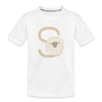S - SCHAF - ABC, Alphabet, Buchstabe, Tier, Name - Kinder Premium Bio T-Shirt - Weiß - Vorne
