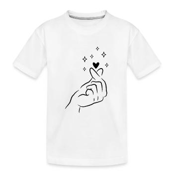 Finger Heart Korean K Pop - Kids' Premium Organic T-Shirt - white - Front