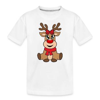 Reindeer Girl Christmas Rudolph Christmassy - Kids' Premium Organic T-Shirt - white - Front